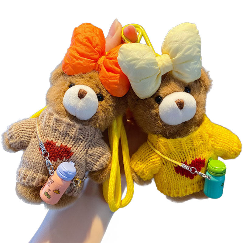 ぬいぐるみ クマ リボン キーチャーム キーホルダー キーリング キーチェーン バッグチャーム ストラップ アクセサリー 紛失予防 かわいい ジュエリー 可愛い 雑貨 鍵 車 レディース カップル 小物 ギフト プレゼント