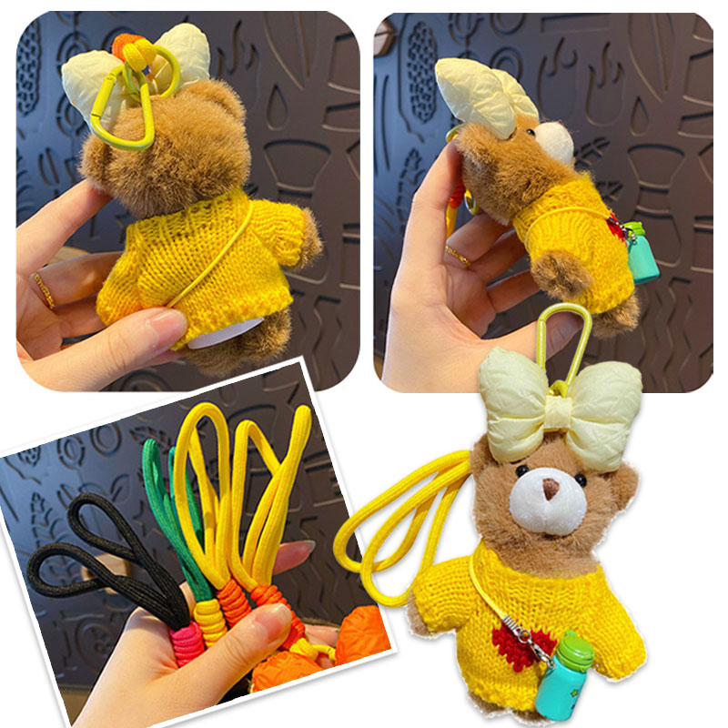 ぬいぐるみ クマ リボン キーチャーム キーホルダー キーリング キーチェーン バッグチャーム ストラップ アクセサリー 紛失予防 かわいい ジュエリー 可愛い 雑貨 鍵 車 レディース カップル 小物 ギフト プレゼント