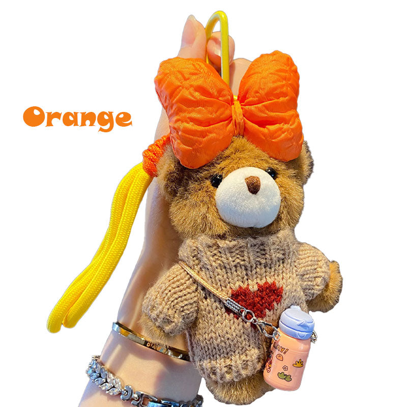 ぬいぐるみ クマ リボン キーチャーム キーホルダー キーリング キーチェーン バッグチャーム ストラップ アクセサリー 紛失予防 かわいい ジュエリー 可愛い 雑貨 鍵 車 レディース カップル 小物 ギフト プレゼント