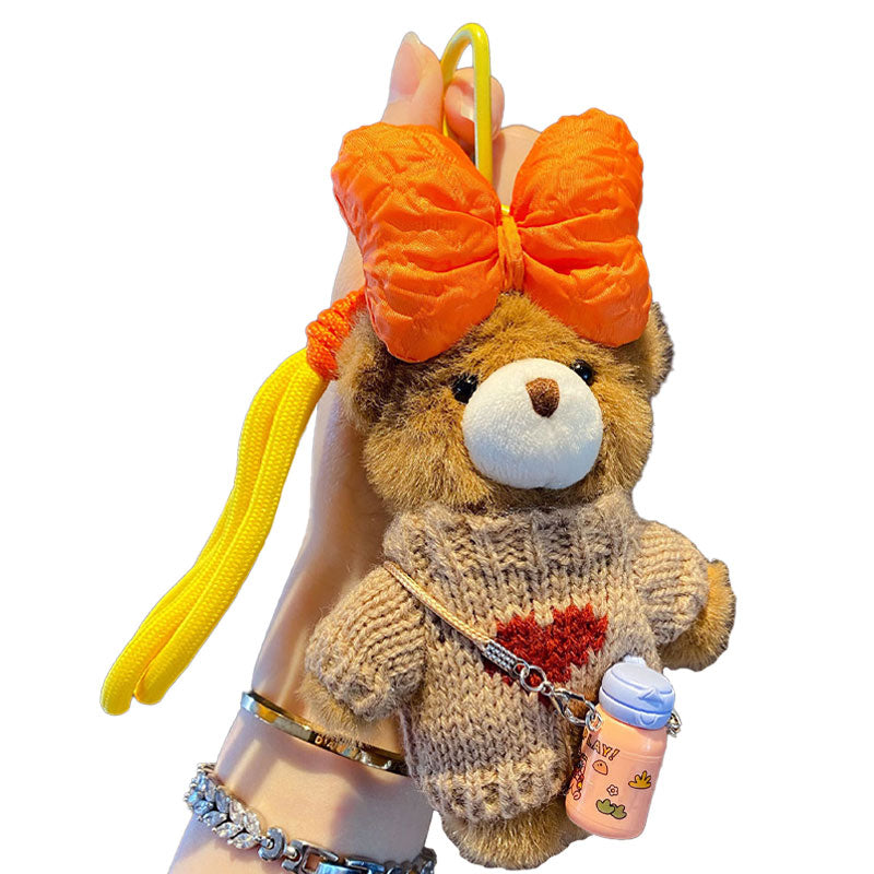 ぬいぐるみ クマ リボン キーチャーム キーホルダー キーリング キーチェーン バッグチャーム ストラップ アクセサリー 紛失予防 かわいい ジュエリー 可愛い 雑貨 鍵 車 レディース カップル 小物 ギフト プレゼント