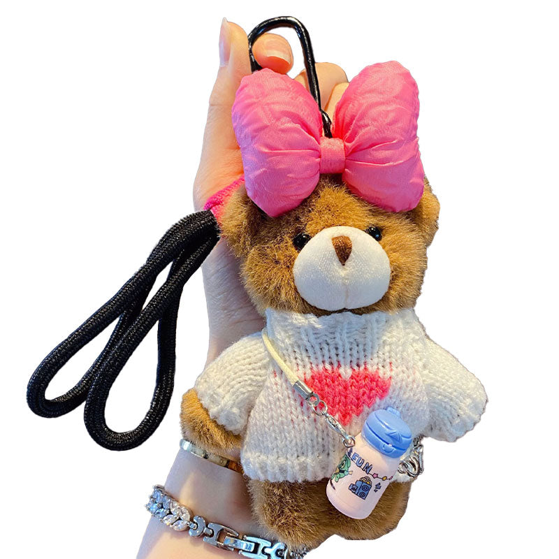 ぬいぐるみ クマ リボン キーチャーム キーホルダー キーリング キーチェーン バッグチャーム ストラップ アクセサリー 紛失予防 かわいい ジュエリー 可愛い 雑貨 鍵 車 レディース カップル 小物 ギフト プレゼント