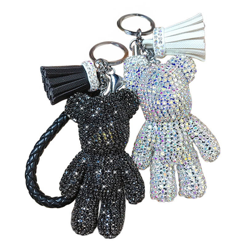 キラキラ クマ ダイア キーチャーム キーホルダー キーリング キーチェーン バッグチャーム ストラップ アクセサリー 紛失予防 かわいい ジュエリー 可愛い 雑貨 鍵 車 レディース カップル 小物 ギフト プレゼント