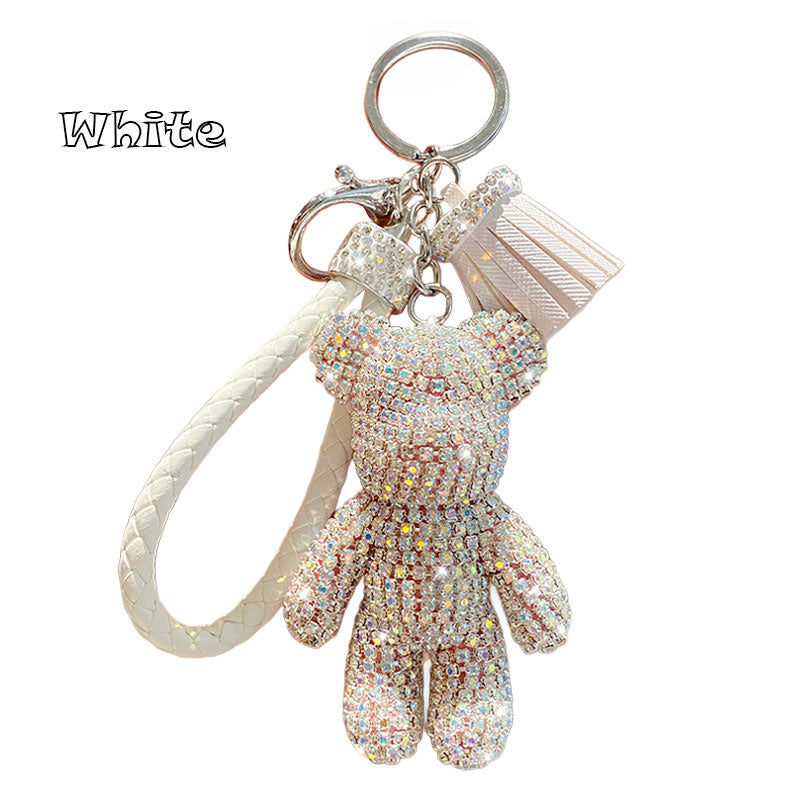 キラキラ クマ ダイア キーチャーム キーホルダー キーリング キーチェーン バッグチャーム ストラップ アクセサリー 紛失予防 かわいい ジュエリー 可愛い 雑貨 鍵 車 レディース カップル 小物 ギフト プレゼント