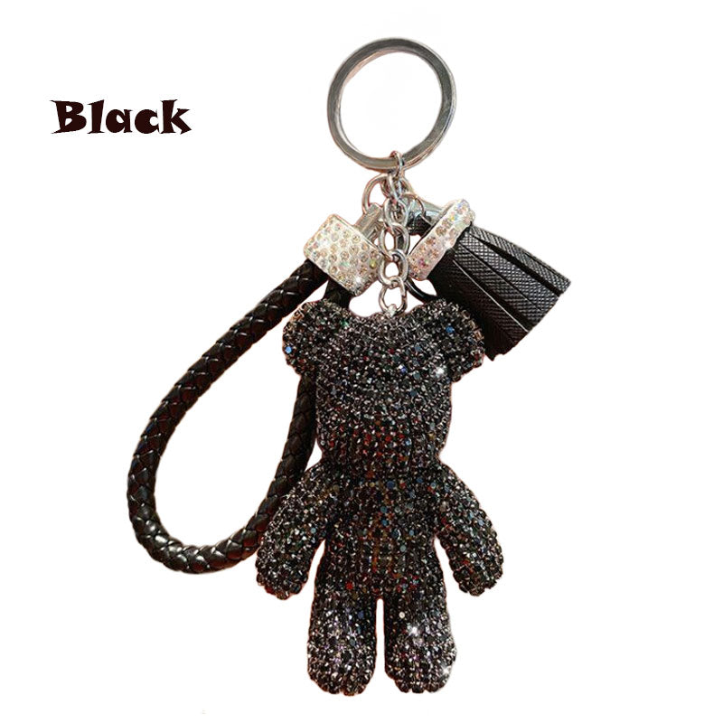 キラキラ クマ ダイア キーチャーム キーホルダー キーリング キーチェーン バッグチャーム ストラップ アクセサリー 紛失予防 かわいい ジュエリー 可愛い 雑貨 鍵 車 レディース カップル 小物 ギフト プレゼント