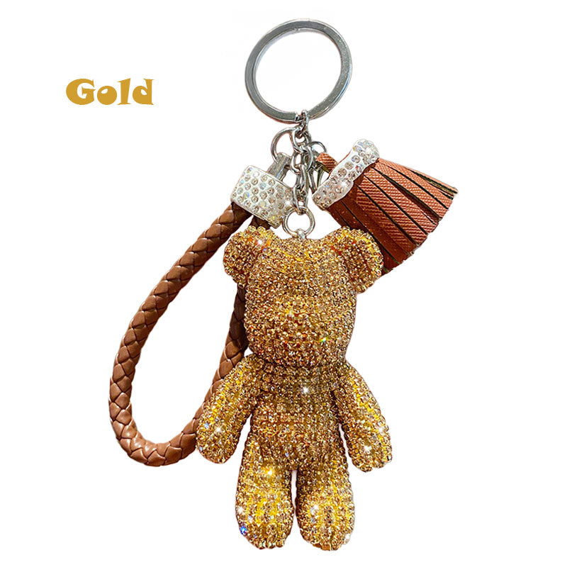 キラキラ クマ ダイア キーチャーム キーホルダー キーリング キーチェーン バッグチャーム ストラップ アクセサリー 紛失予防 かわいい ジュエリー 可愛い 雑貨 鍵 車 レディース カップル 小物 ギフト プレゼント