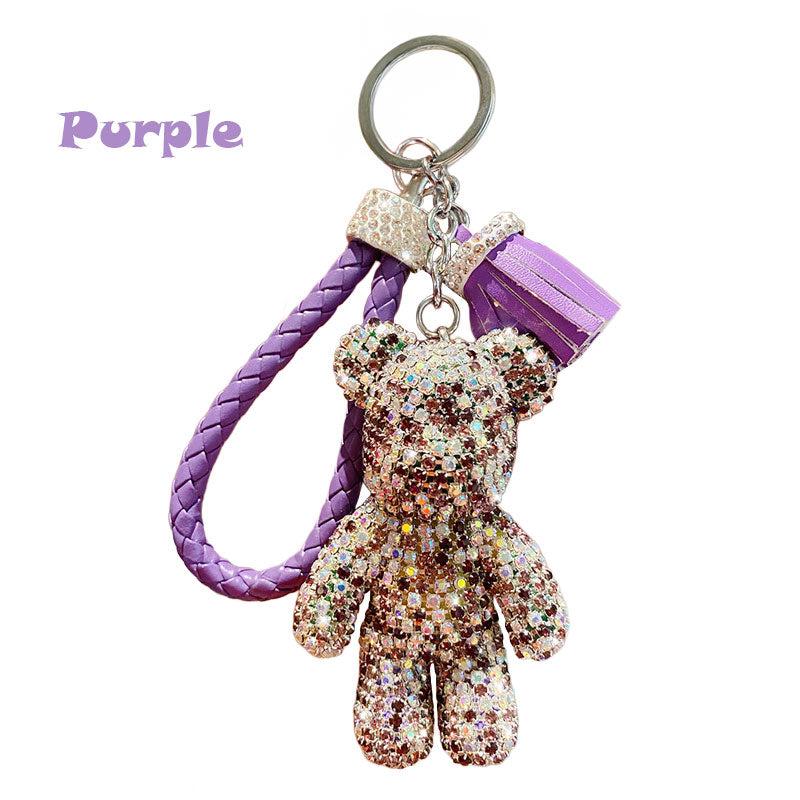 キラキラ クマ ダイア キーチャーム キーホルダー キーリング キーチェーン バッグチャーム ストラップ アクセサリー 紛失予防 かわいい ジュエリー 可愛い 雑貨 鍵 車 レディース カップル 小物 ギフト プレゼント