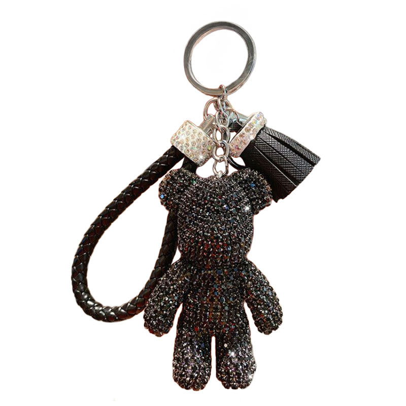 キラキラ クマ ダイア キーチャーム キーホルダー キーリング キーチェーン バッグチャーム ストラップ アクセサリー 紛失予防 かわいい ジュエリー 可愛い 雑貨 鍵 車 レディース カップル 小物 ギフト プレゼント