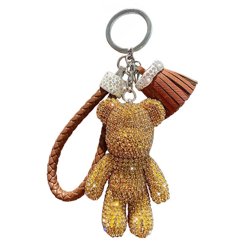 キラキラ クマ ダイア キーチャーム キーホルダー キーリング キーチェーン バッグチャーム ストラップ アクセサリー 紛失予防 かわいい ジュエリー 可愛い 雑貨 鍵 車 レディース カップル 小物 ギフト プレゼント