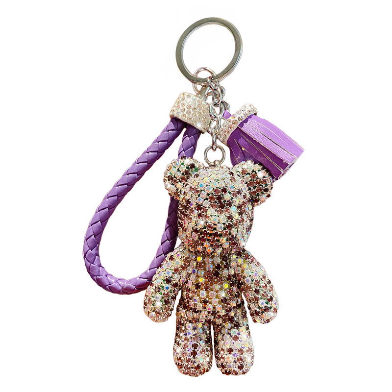 キラキラ クマ ダイア キーチャーム キーホルダー キーリング キーチェーン バッグチャーム ストラップ アクセサリー 紛失予防 かわいい ジュエリー 可愛い 雑貨 鍵 車 レディース カップル 小物 ギフト プレゼント