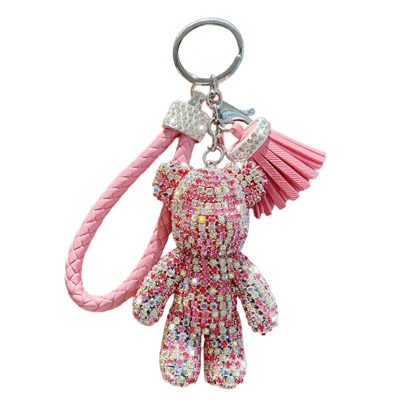 キラキラ クマ ダイア キーチャーム キーホルダー キーリング キーチェーン バッグチャーム ストラップ アクセサリー 紛失予防 かわいい ジュエリー 可愛い 雑貨 鍵 車 レディース カップル 小物 ギフト プレゼント