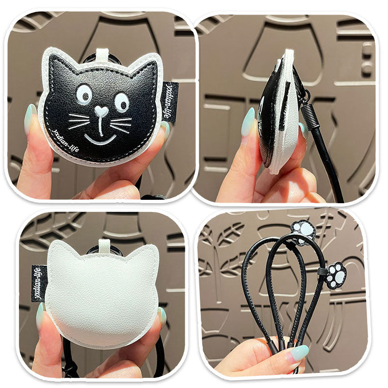 ネコ 黒 革 キーチャーム キーホルダー キーリング キーチェーン バッグチャーム ストラップ アクセサリー 紛失予防 かわいい ジュエリー 可愛い 雑貨 鍵 車 レディース カップル 小物 ギフト プレゼント