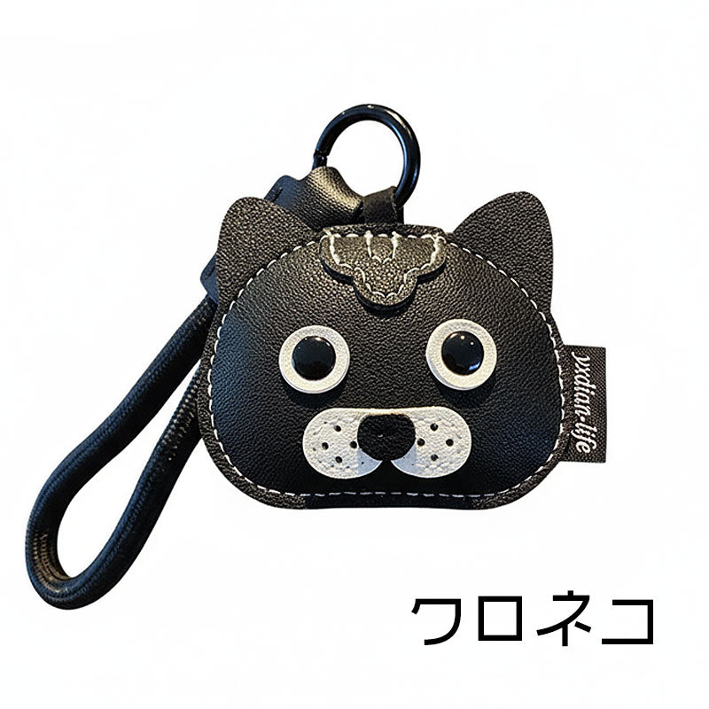 ネコ 黒 革 キーチャーム キーホルダー キーリング キーチェーン バッグチャーム ストラップ アクセサリー 紛失予防 かわいい ジュエリー 可愛い 雑貨 鍵 車 レディース カップル 小物 ギフト プレゼント