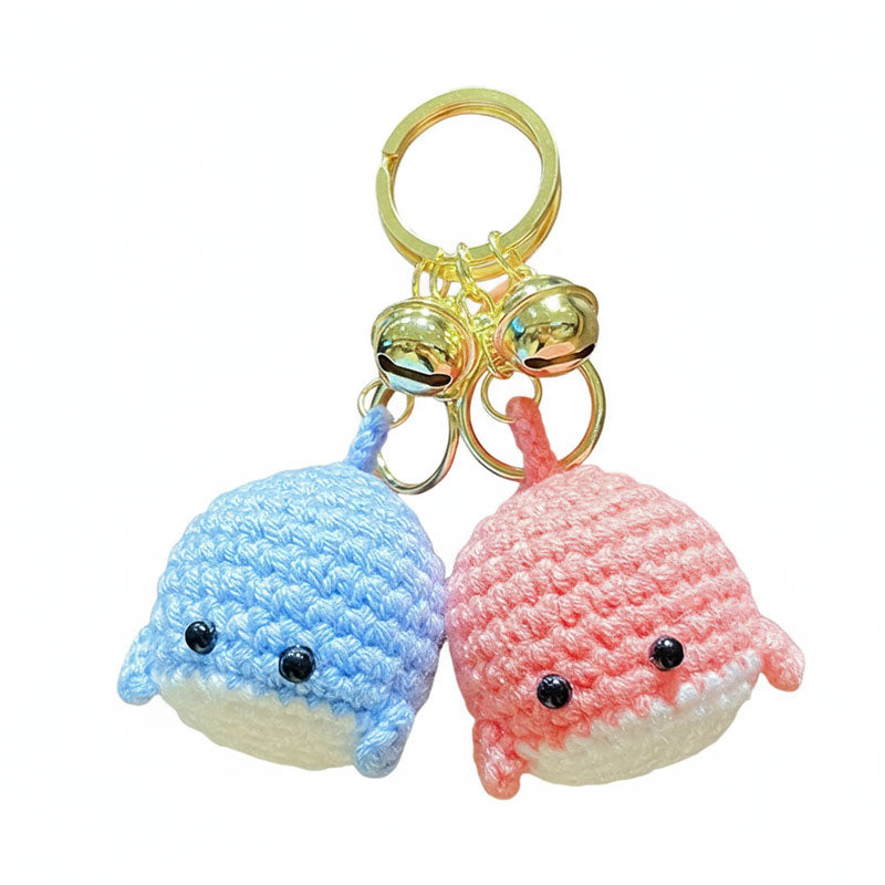 クジラ 動物 編み物 キーチャーム キーホルダー キーリング キーチェーン バッグチャーム ストラップ アクセサリー 紛失予防 かわいい ジュエリー 可愛い 雑貨 鍵 車 レディース カップル 小物 ギフト プレゼント