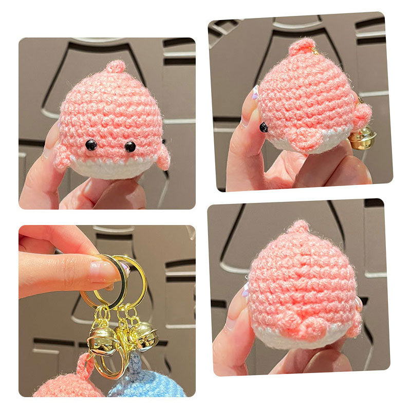 クジラ 動物 編み物 キーチャーム キーホルダー キーリング キーチェーン バッグチャーム ストラップ アクセサリー 紛失予防 かわいい ジュエリー 可愛い 雑貨 鍵 車 レディース カップル 小物 ギフト プレゼント