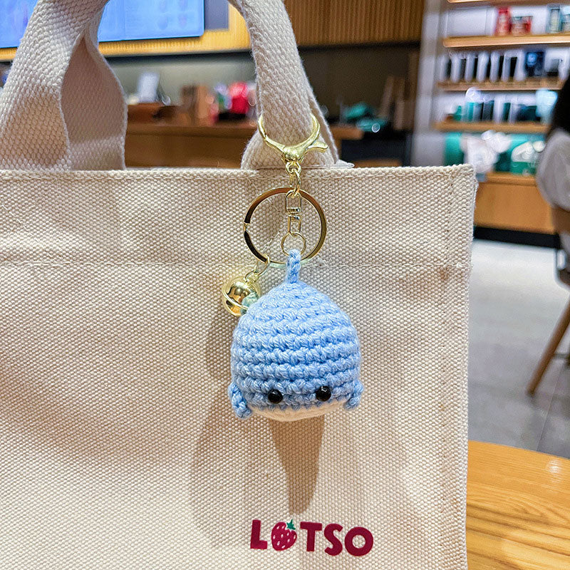 クジラ 動物 編み物 キーチャーム キーホルダー キーリング キーチェーン バッグチャーム ストラップ アクセサリー 紛失予防 かわいい ジュエリー 可愛い 雑貨 鍵 車 レディース カップル 小物 ギフト プレゼント