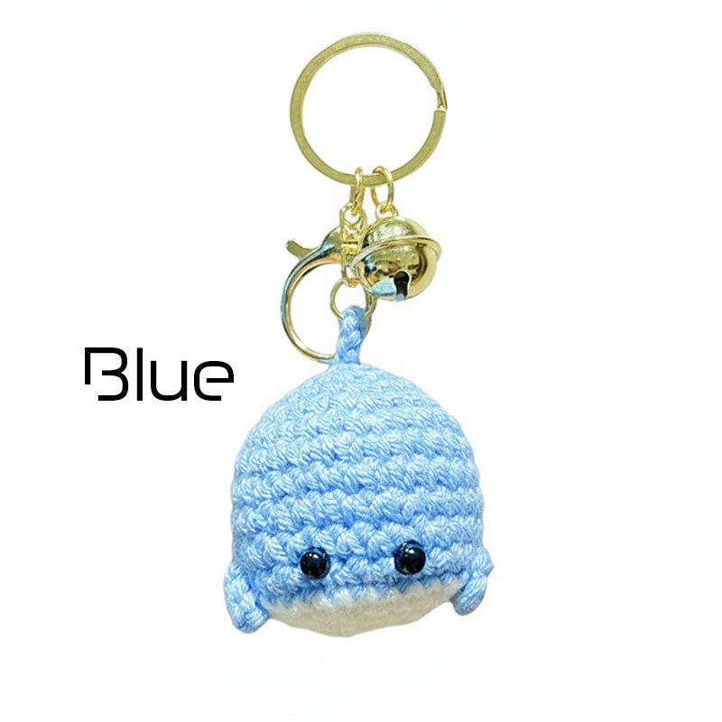 クジラ 動物 編み物 キーチャーム キーホルダー キーリング キーチェーン バッグチャーム ストラップ アクセサリー 紛失予防 かわいい ジュエリー 可愛い 雑貨 鍵 車 レディース カップル 小物 ギフト プレゼント