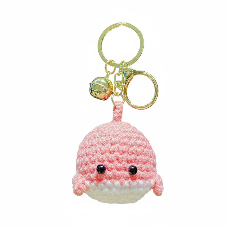 クジラ 動物 編み物 キーチャーム キーホルダー キーリング キーチェーン バッグチャーム ストラップ アクセサリー 紛失予防 かわいい ジュエリー 可愛い 雑貨 鍵 車 レディース カップル 小物 ギフト プレゼント