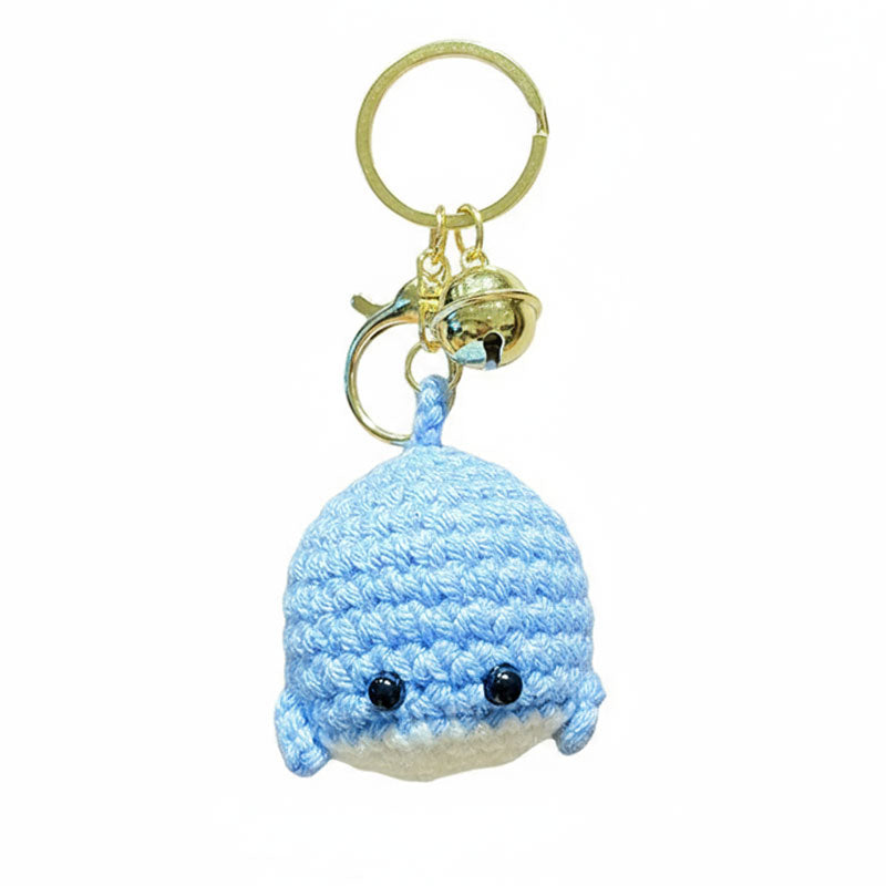クジラ 動物 編み物 キーチャーム キーホルダー キーリング キーチェーン バッグチャーム ストラップ アクセサリー 紛失予防 かわいい ジュエリー 可愛い 雑貨 鍵 車 レディース カップル 小物 ギフト プレゼント