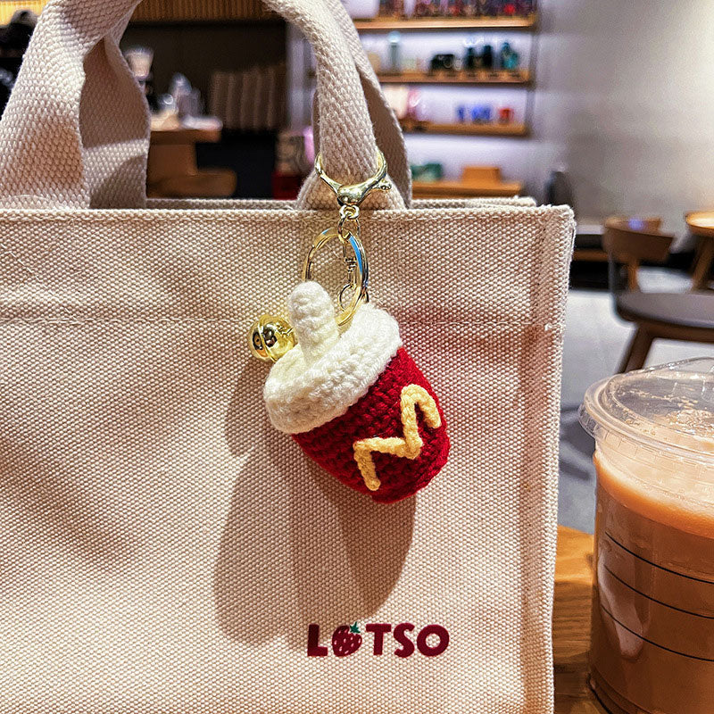 ハンバーガー ファーストフード 編み物 キーチャーム キーホルダー キーリング キーチェーン バッグチャーム ストラップ アクセサリー 紛失予防 かわいい ジュエリー 可愛い 雑貨 鍵 車 レディース カップル 小物 ギフト プレゼント