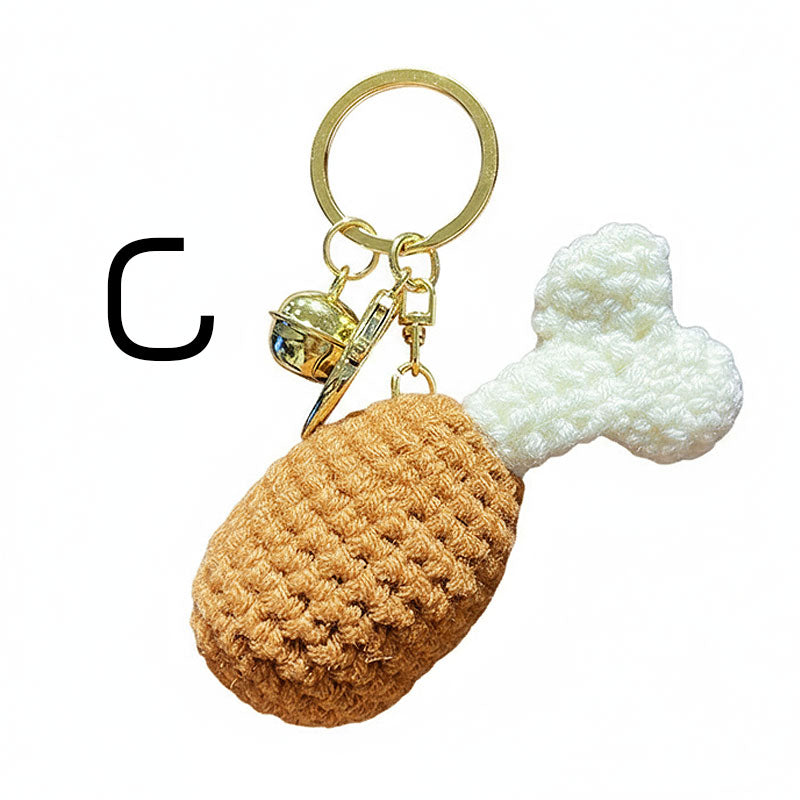 ハンバーガー ファーストフード 編み物 キーチャーム キーホルダー キーリング キーチェーン バッグチャーム ストラップ アクセサリー 紛失予防 かわいい ジュエリー 可愛い 雑貨 鍵 車 レディース カップル 小物 ギフト プレゼント