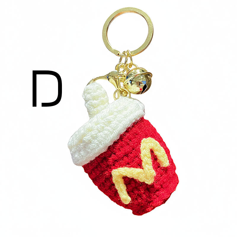 ハンバーガー ファーストフード 編み物 キーチャーム キーホルダー キーリング キーチェーン バッグチャーム ストラップ アクセサリー 紛失予防 かわいい ジュエリー 可愛い 雑貨 鍵 車 レディース カップル 小物 ギフト プレゼント