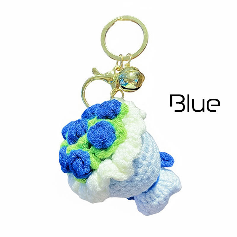 ブーケ 花束 編み物 キーチャーム キーホルダー キーリング キーチェーン バッグチャーム ストラップ アクセサリー 紛失予防 かわいい ジュエリー 可愛い 雑貨 鍵 車 レディース カップル 小物 ギフト プレゼント