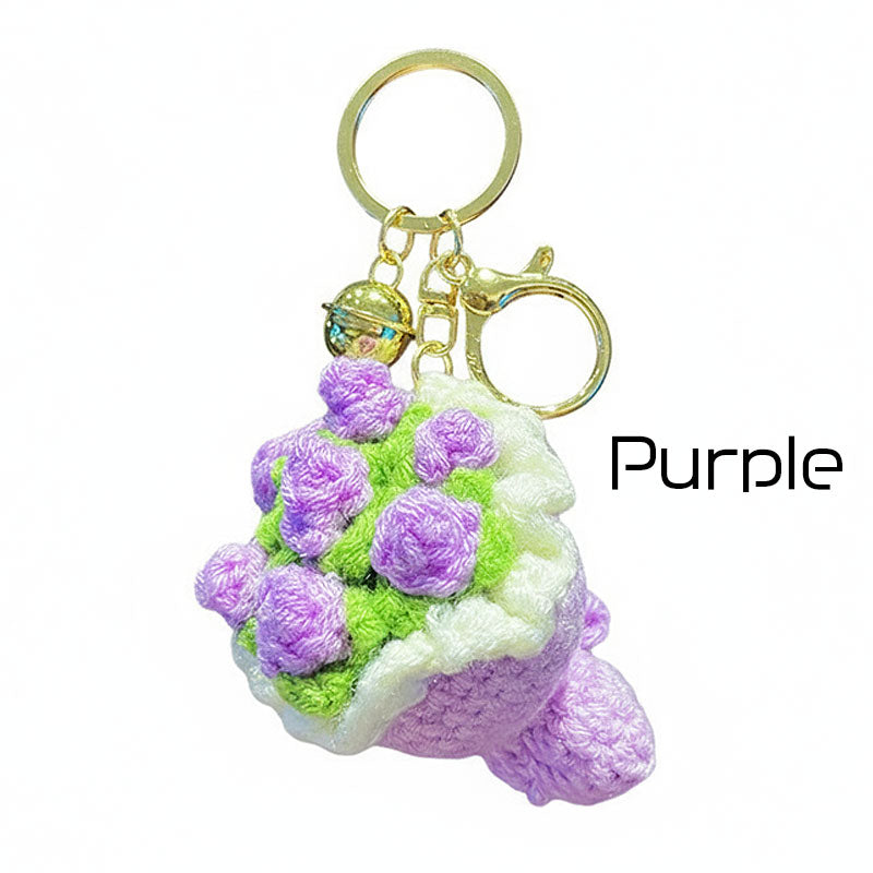 ブーケ 花束 編み物 キーチャーム キーホルダー キーリング キーチェーン バッグチャーム ストラップ アクセサリー 紛失予防 かわいい ジュエリー 可愛い 雑貨 鍵 車 レディース カップル 小物 ギフト プレゼント