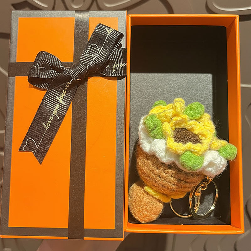 ブーケ 花束 編み物 キーチャーム キーホルダー キーリング キーチェーン バッグチャーム ストラップ アクセサリー 紛失予防 かわいい ジュエリー 可愛い 雑貨 鍵 車 レディース カップル 小物 ギフト プレゼント