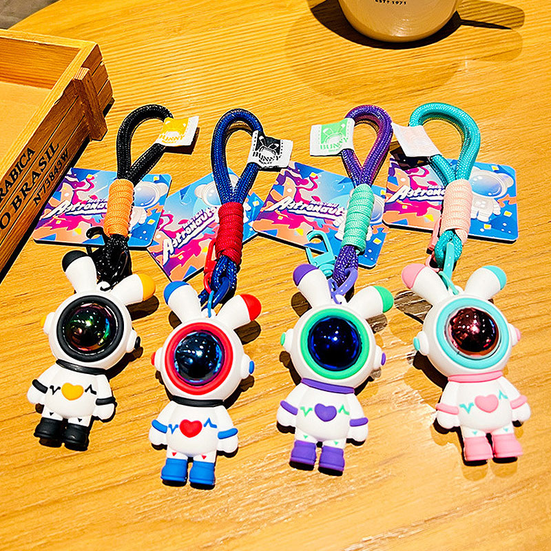 ウサギ 宇宙 飛行士 キーチャーム キーホルダー キーリング キーチェーン バッグチャーム ストラップ アクセサリー 紛失予防 かわいい ジュエリー 可愛い 雑貨 鍵 車 レディース カップル 小物 ギフト プレゼント