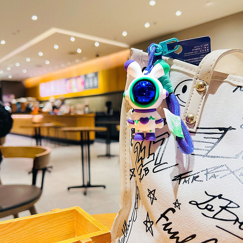 ウサギ 宇宙 飛行士 キーチャーム キーホルダー キーリング キーチェーン バッグチャーム ストラップ アクセサリー 紛失予防 かわいい ジュエリー 可愛い 雑貨 鍵 車 レディース カップル 小物 ギフト プレゼント