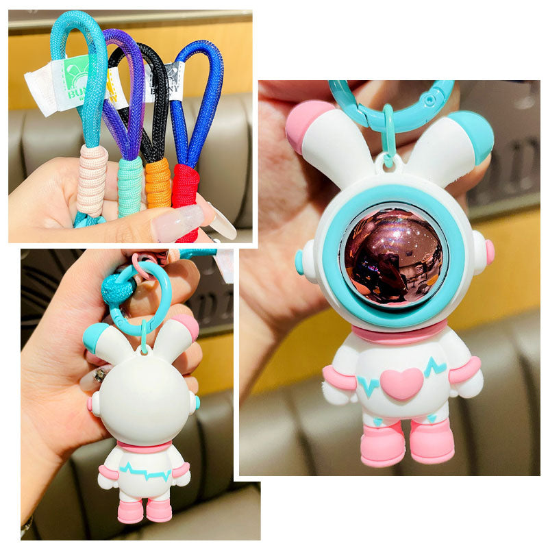 ウサギ 宇宙 飛行士 キーチャーム キーホルダー キーリング キーチェーン バッグチャーム ストラップ アクセサリー 紛失予防 かわいい ジュエリー 可愛い 雑貨 鍵 車 レディース カップル 小物 ギフト プレゼント