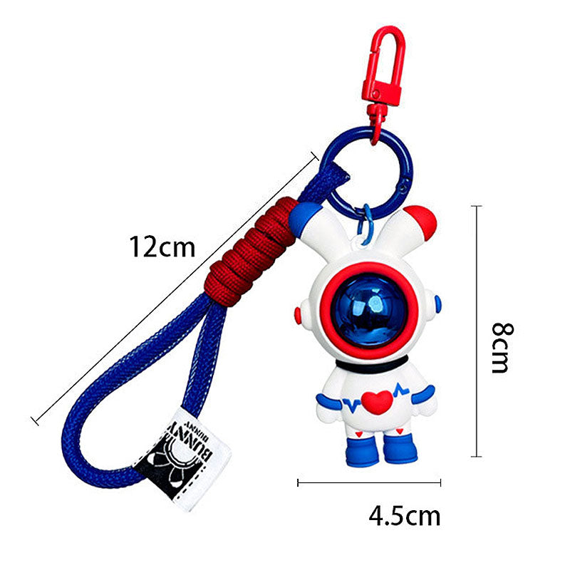 ウサギ 宇宙 飛行士 キーチャーム キーホルダー キーリング キーチェーン バッグチャーム ストラップ アクセサリー 紛失予防 かわいい ジュエリー 可愛い 雑貨 鍵 車 レディース カップル 小物 ギフト プレゼント