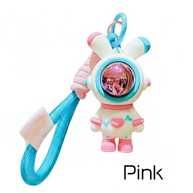 ウサギ 宇宙 飛行士 キーチャーム キーホルダー キーリング キーチェーン バッグチャーム ストラップ アクセサリー 紛失予防 かわいい ジュエリー 可愛い 雑貨 鍵 車 レディース カップル 小物 ギフト プレゼント