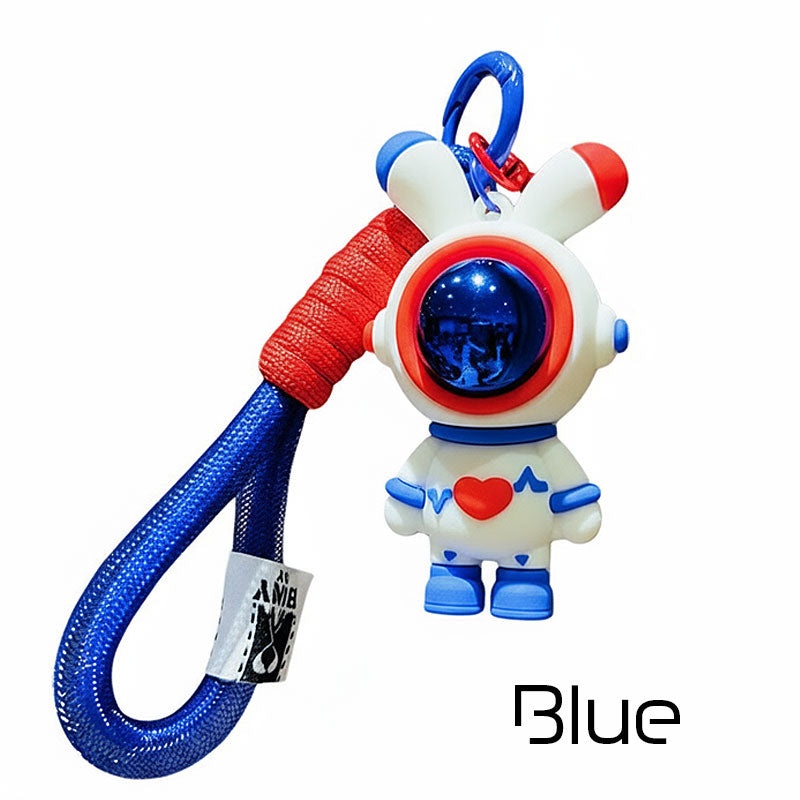 ウサギ 宇宙 飛行士 キーチャーム キーホルダー キーリング キーチェーン バッグチャーム ストラップ アクセサリー 紛失予防 かわいい ジュエリー 可愛い 雑貨 鍵 車 レディース カップル 小物 ギフト プレゼント