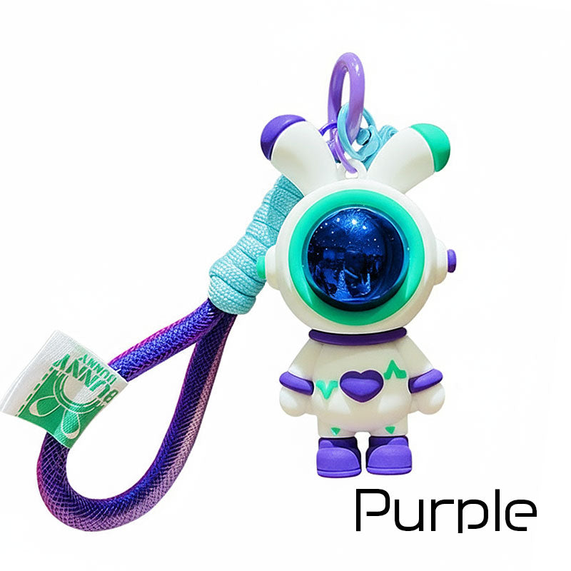 ウサギ 宇宙 飛行士 キーチャーム キーホルダー キーリング キーチェーン バッグチャーム ストラップ アクセサリー 紛失予防 かわいい ジュエリー 可愛い 雑貨 鍵 車 レディース カップル 小物 ギフト プレゼント