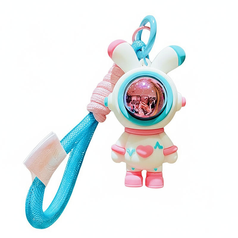 ウサギ 宇宙 飛行士 キーチャーム キーホルダー キーリング キーチェーン バッグチャーム ストラップ アクセサリー 紛失予防 かわいい ジュエリー 可愛い 雑貨 鍵 車 レディース カップル 小物 ギフト プレゼント