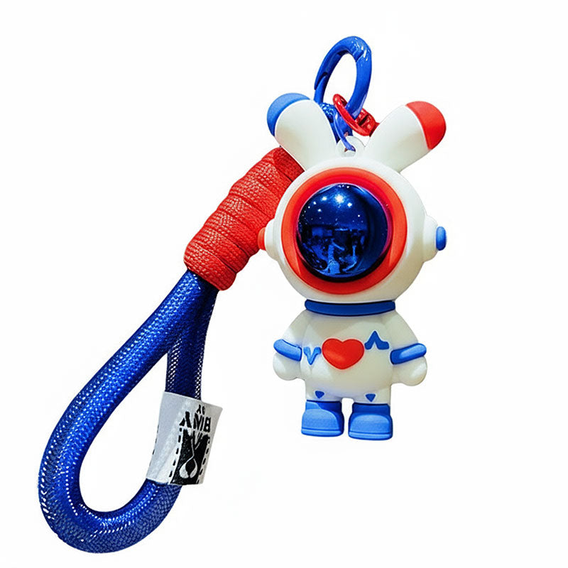ウサギ 宇宙 飛行士 キーチャーム キーホルダー キーリング キーチェーン バッグチャーム ストラップ アクセサリー 紛失予防 かわいい ジュエリー 可愛い 雑貨 鍵 車 レディース カップル 小物 ギフト プレゼント