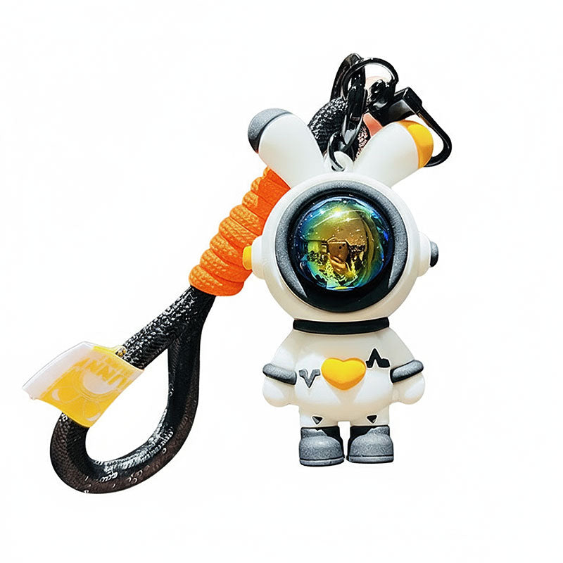 ウサギ 宇宙 飛行士 キーチャーム キーホルダー キーリング キーチェーン バッグチャーム ストラップ アクセサリー 紛失予防 かわいい ジュエリー 可愛い 雑貨 鍵 車 レディース カップル 小物 ギフト プレゼント