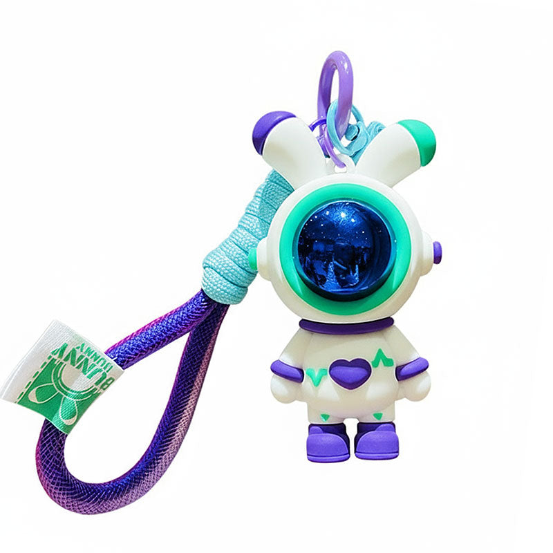 ウサギ 宇宙 飛行士 キーチャーム キーホルダー キーリング キーチェーン バッグチャーム ストラップ アクセサリー 紛失予防 かわいい ジュエリー 可愛い 雑貨 鍵 車 レディース カップル 小物 ギフト プレゼント