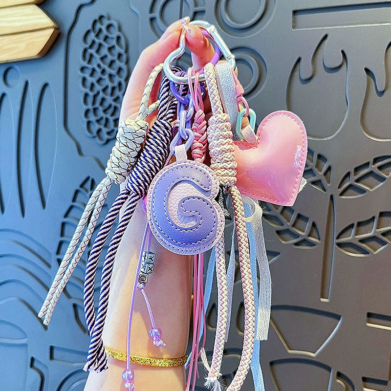 ハート G ピンク 革 キーチャーム キーホルダー キーリング キーチェーン バッグチャーム ストラップ アクセサリー 紛失予防 かわいい ジュエリー 可愛い 雑貨 鍵 車 レディース カップル 小物 ギフト プレゼント