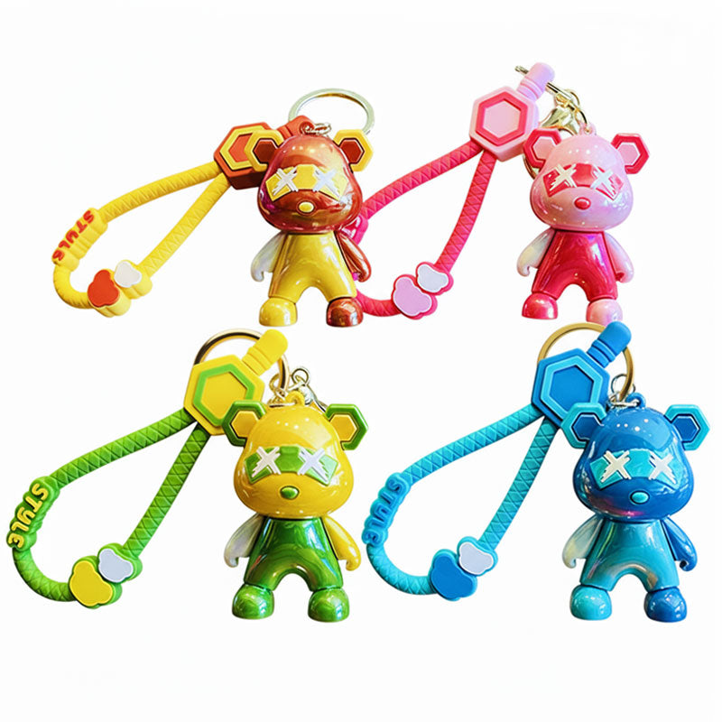 熊 クマ バツ キーチャーム キーホルダー キーリング キーチェーン バッグチャーム ストラップ アクセサリー 紛失予防 かわいい ジュエリー 可愛い 雑貨 鍵 車 レディース カップル 小物 ギフト プレゼント