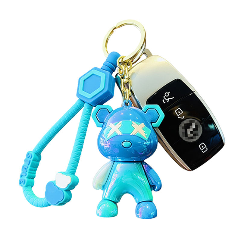 熊 クマ バツ キーチャーム キーホルダー キーリング キーチェーン バッグチャーム ストラップ アクセサリー 紛失予防 かわいい ジュエリー 可愛い 雑貨 鍵 車 レディース カップル 小物 ギフト プレゼント