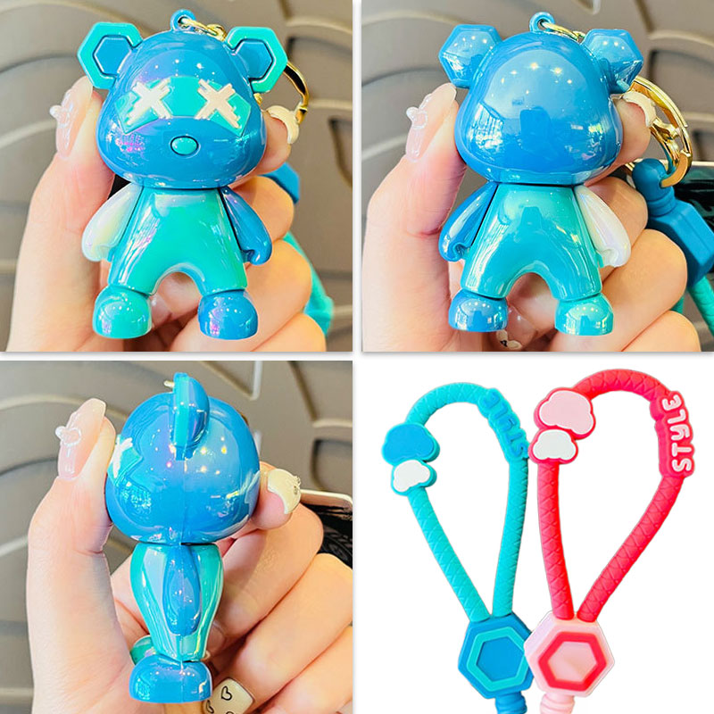 熊 クマ バツ キーチャーム キーホルダー キーリング キーチェーン バッグチャーム ストラップ アクセサリー 紛失予防 かわいい ジュエリー 可愛い 雑貨 鍵 車 レディース カップル 小物 ギフト プレゼント