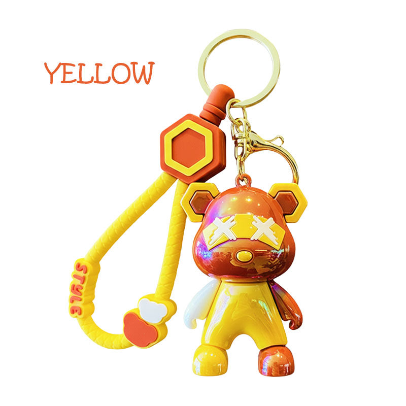 熊 クマ バツ キーチャーム キーホルダー キーリング キーチェーン バッグチャーム ストラップ アクセサリー 紛失予防 かわいい ジュエリー 可愛い 雑貨 鍵 車 レディース カップル 小物 ギフト プレゼント