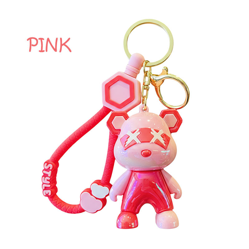 熊 クマ バツ キーチャーム キーホルダー キーリング キーチェーン バッグチャーム ストラップ アクセサリー 紛失予防 かわいい ジュエリー 可愛い 雑貨 鍵 車 レディース カップル 小物 ギフト プレゼント