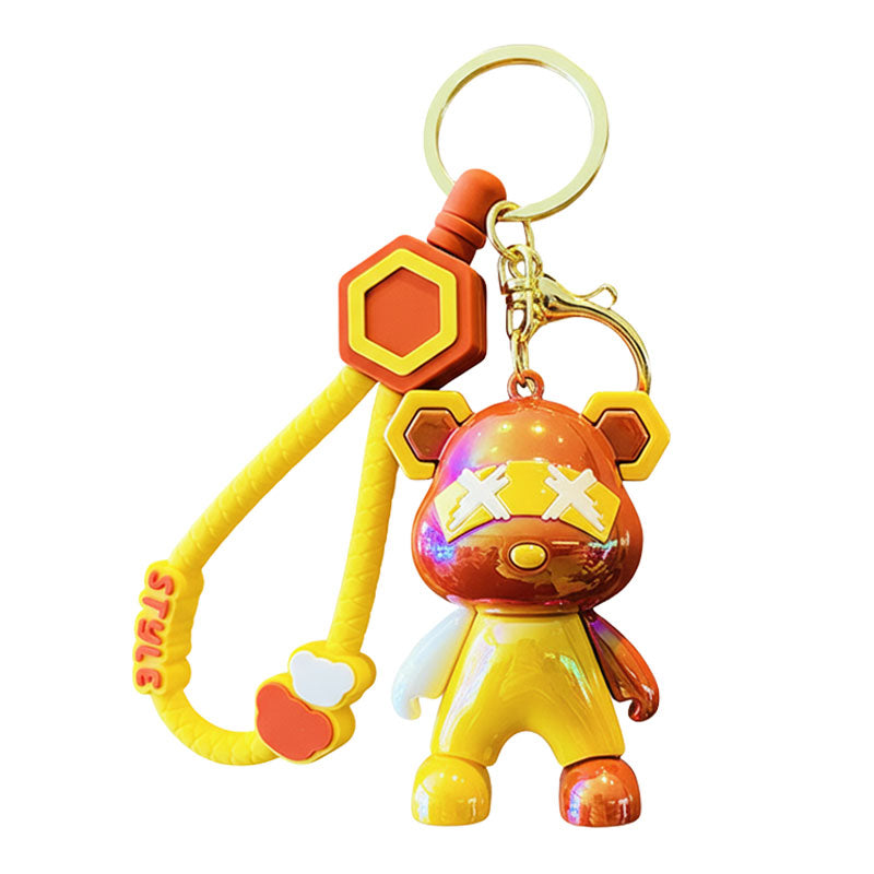 熊 クマ バツ キーチャーム キーホルダー キーリング キーチェーン バッグチャーム ストラップ アクセサリー 紛失予防 かわいい ジュエリー 可愛い 雑貨 鍵 車 レディース カップル 小物 ギフト プレゼント