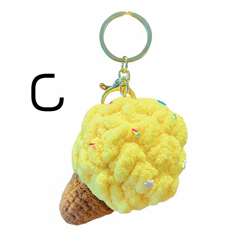 アイスクリーム 編み物 キーチャーム キーホルダー キーリング キーチェーン バッグチャーム ストラップ アクセサリー 紛失予防 かわいい ジュエリー 可愛い 雑貨 鍵 車 レディース カップル 小物 ギフト プレゼント