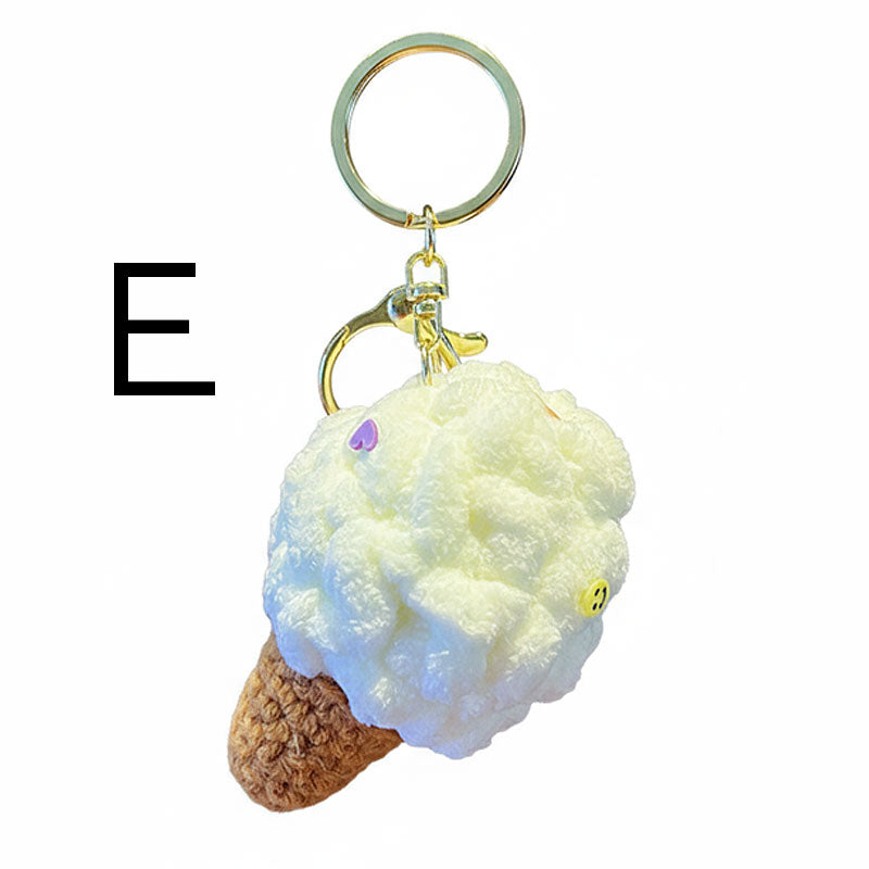 アイスクリーム 編み物 キーチャーム キーホルダー キーリング キーチェーン バッグチャーム ストラップ アクセサリー 紛失予防 かわいい ジュエリー 可愛い 雑貨 鍵 車 レディース カップル 小物 ギフト プレゼント