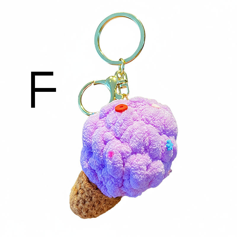 アイスクリーム 編み物 キーチャーム キーホルダー キーリング キーチェーン バッグチャーム ストラップ アクセサリー 紛失予防 かわいい ジュエリー 可愛い 雑貨 鍵 車 レディース カップル 小物 ギフト プレゼント