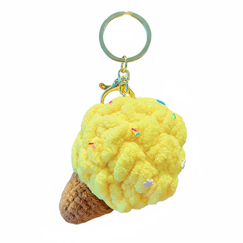 アイスクリーム 編み物 キーチャーム キーホルダー キーリング キーチェーン バッグチャーム ストラップ アクセサリー 紛失予防 かわいい ジュエリー 可愛い 雑貨 鍵 車 レディース カップル 小物 ギフト プレゼント